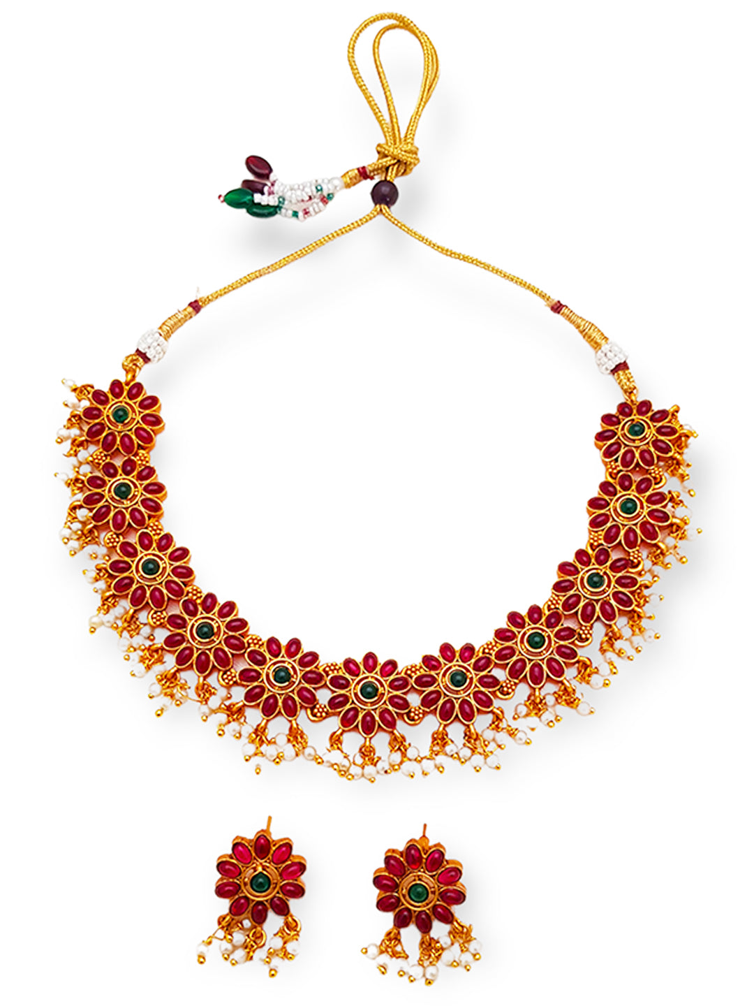 Premium Quality Latest design Gold Plated Krishna Necklace Set 7279N