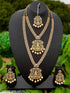 Premium Quality Laxmi Design Multi Colour AD Necklace Set Combo (Long+short) with Maang Tikka NRG06-1600-4317N