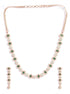 Premium Rose Gold Plated with sparkling Green and White CZ stones designer Necklace Set 8947N - Griiham