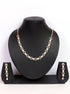Premium Rose Gold Plated with sparkling Green and White CZ stones designer Necklace Set 8947N - Griiham