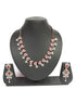 Premium Rose Gold Plated with sparkling Red White CZ stones designer Necklace Set 8934N - Griiham