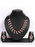 Premium Rose Gold Plated with sparkling Red White CZ stones designer Necklace Set 8934N - Griiham