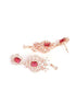 Premium Rose Gold Plated with sparkling Red White CZ stones designer Necklace Set 8934N - Griiham