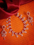 Premium Rose Gold Plated with sparkling Red White CZ stones designer Necklace Set 8934N - Griiham