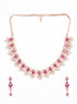 Premium Rose Gold Plated with sparkling Red and White CZ stones designer Necklace Set 8931N - Griiham