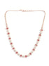 Premium Rose Gold Plated with sparkling Red and White CZ stones designer Necklace Set 8945N - Griiham