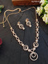 Premium Rose Gold Plated with sparkling white CZ stones designer Necklace Set 8944N - Griiham