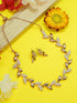 Premium Rose Gold Plated with sparkling white CZ stones designer Necklace Set 8946N - Griiham