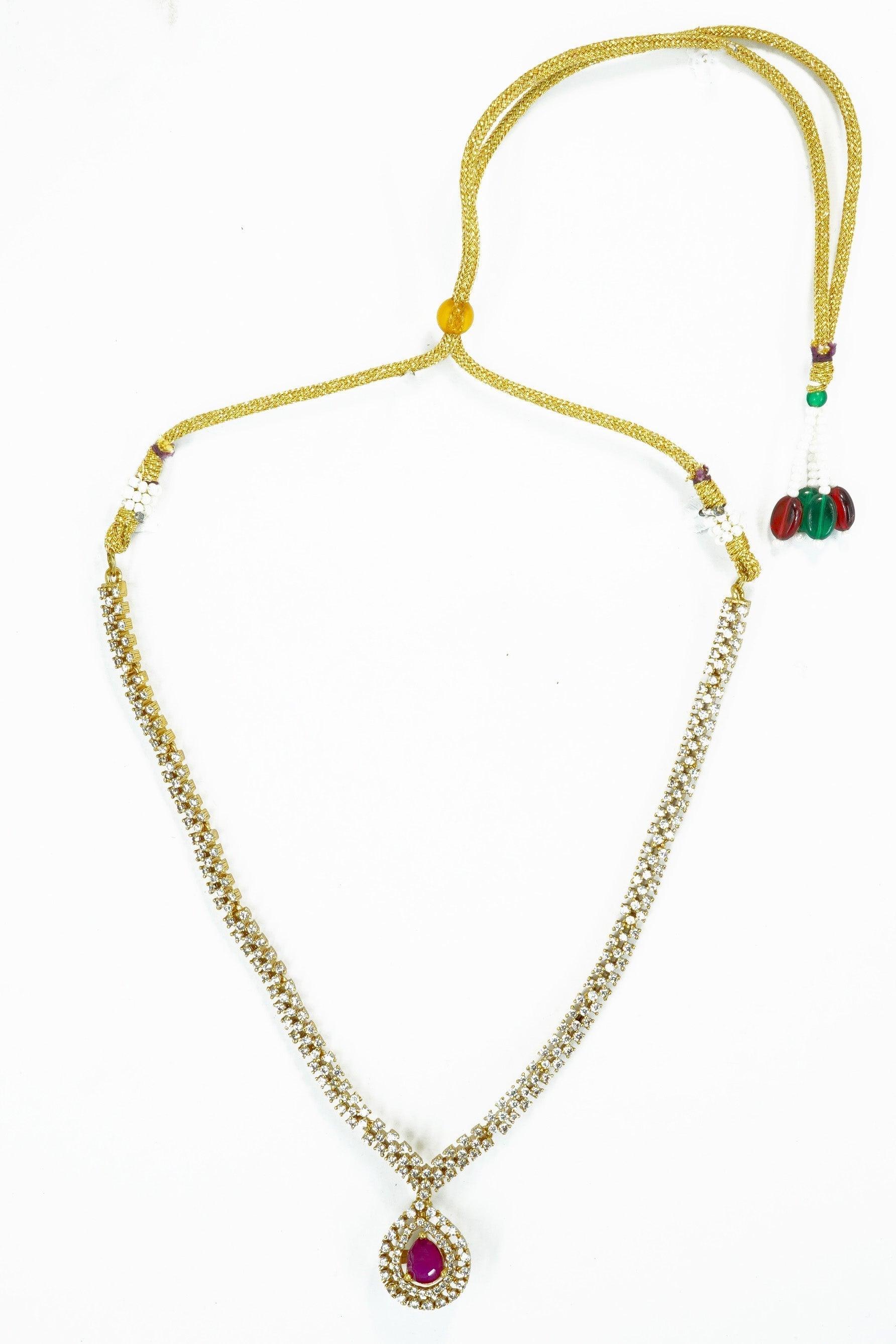 Premium Sayara Collection Designer CZ Stone Necklace Set 10418N - Griiham