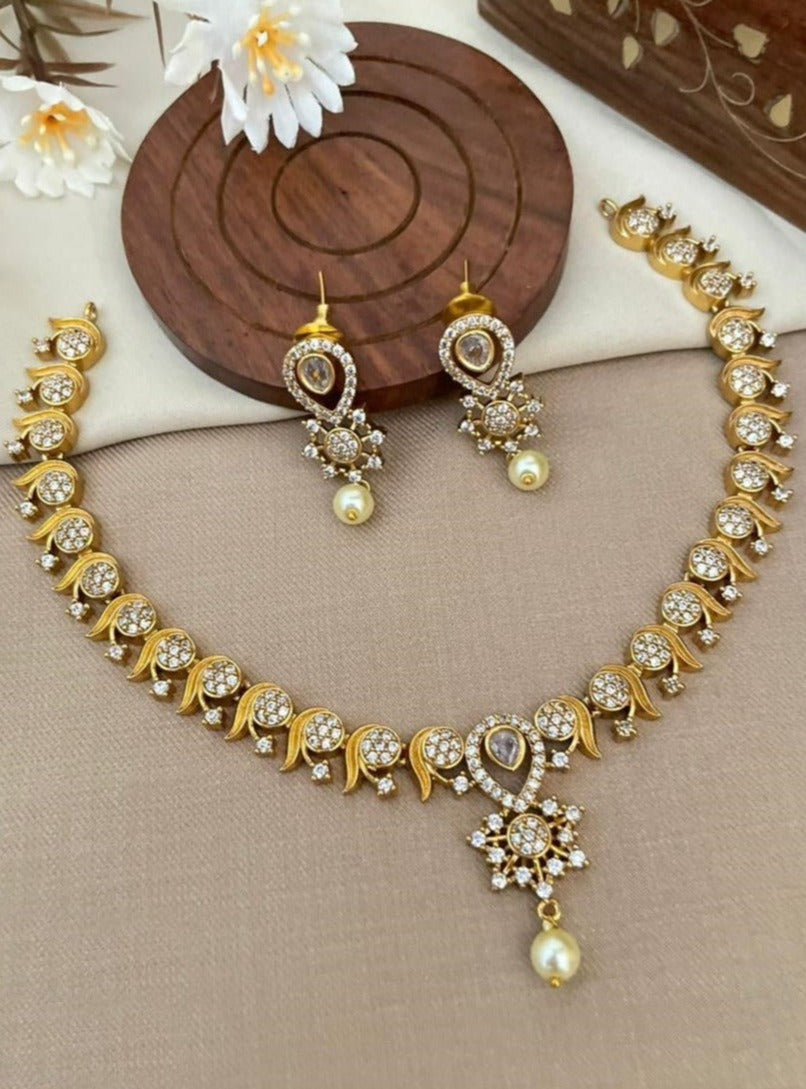 Premium Sayara Collection Elegant CZ Necklace Set 14132N
