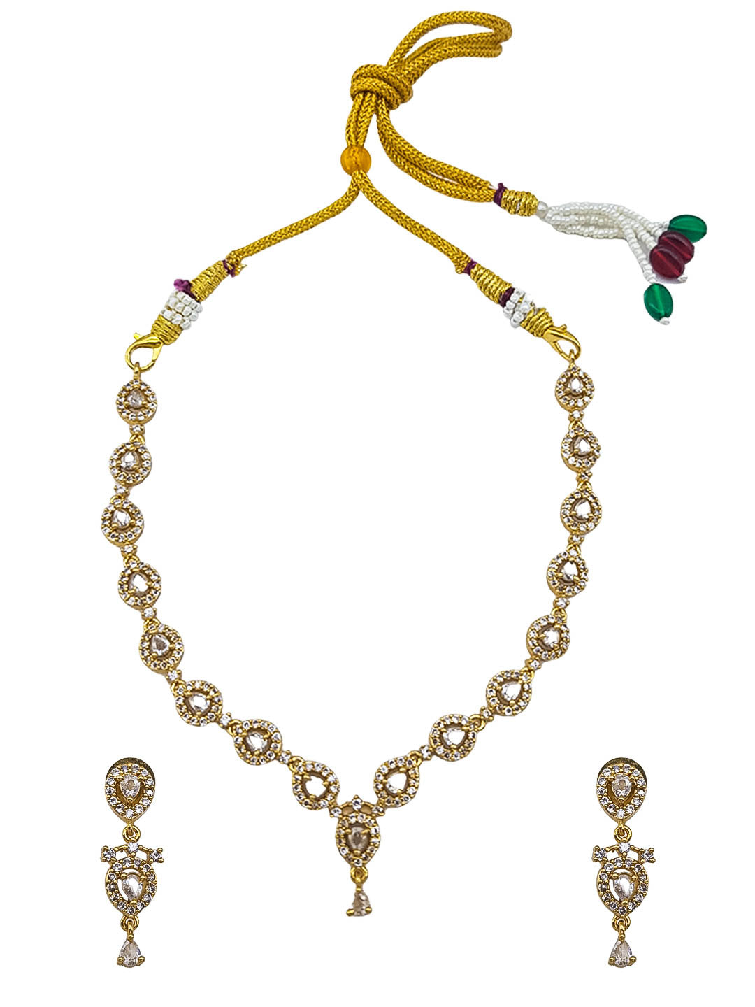 Premium Sayara Collection Elegant CZ Necklace Set 22138N
