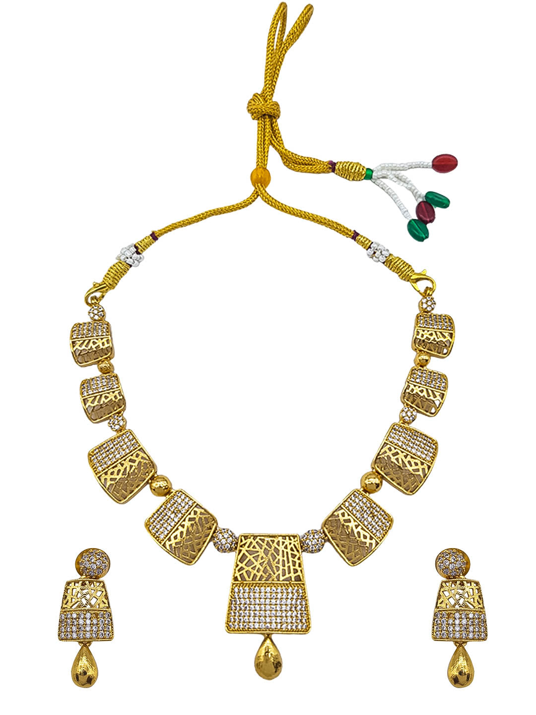 Premium Sayara Collection Elegant CZ Necklace Set 22156N