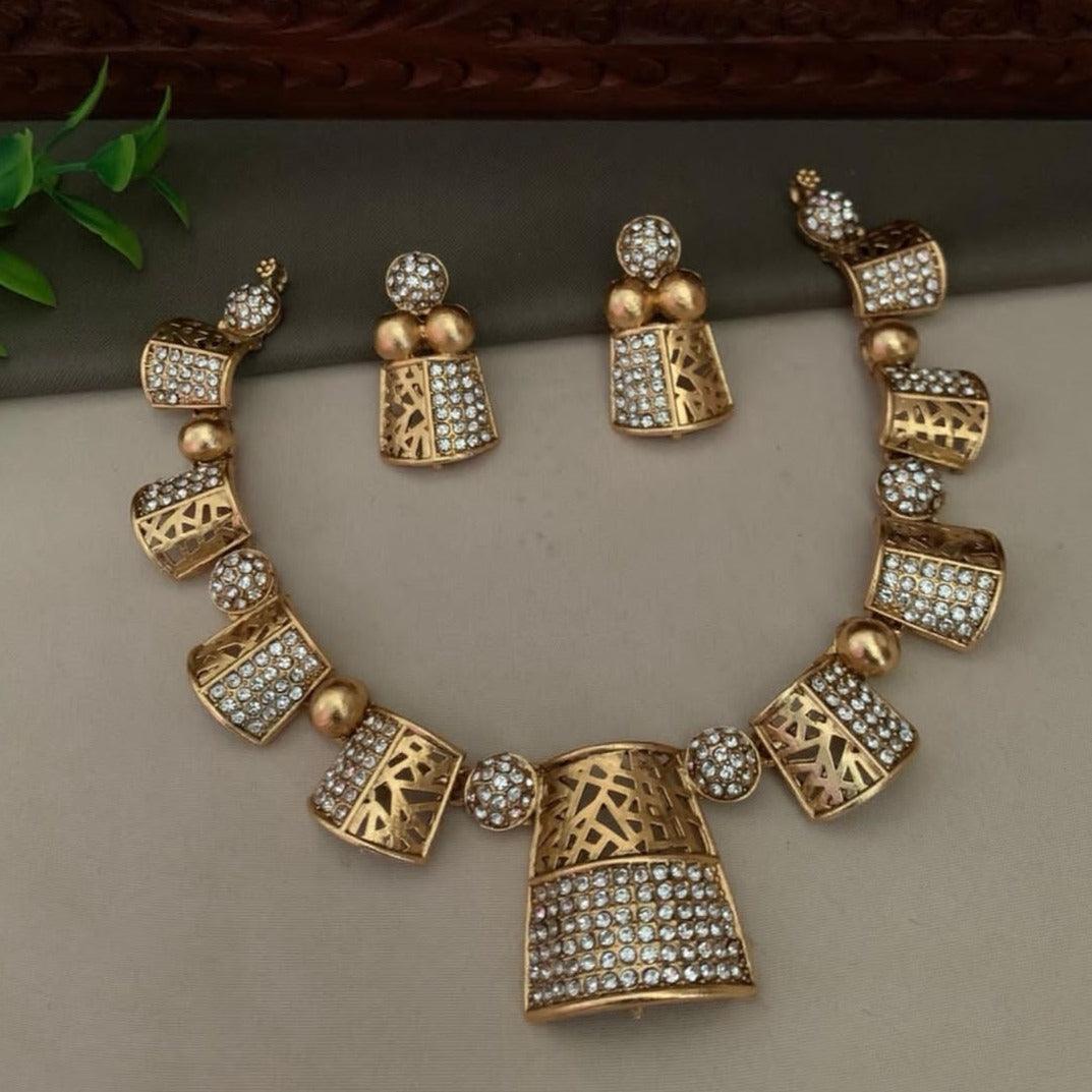 Premium Sayara Collection Elegant CZ Necklace Set 22156N - Griiham