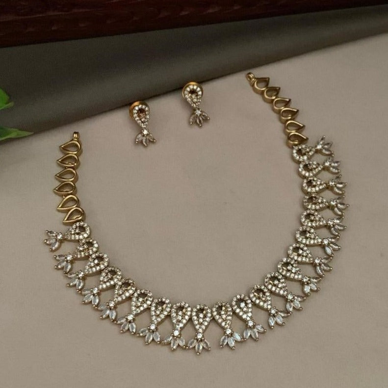 Premium Sayara Collection Elegant CZ Necklace Set 22165N