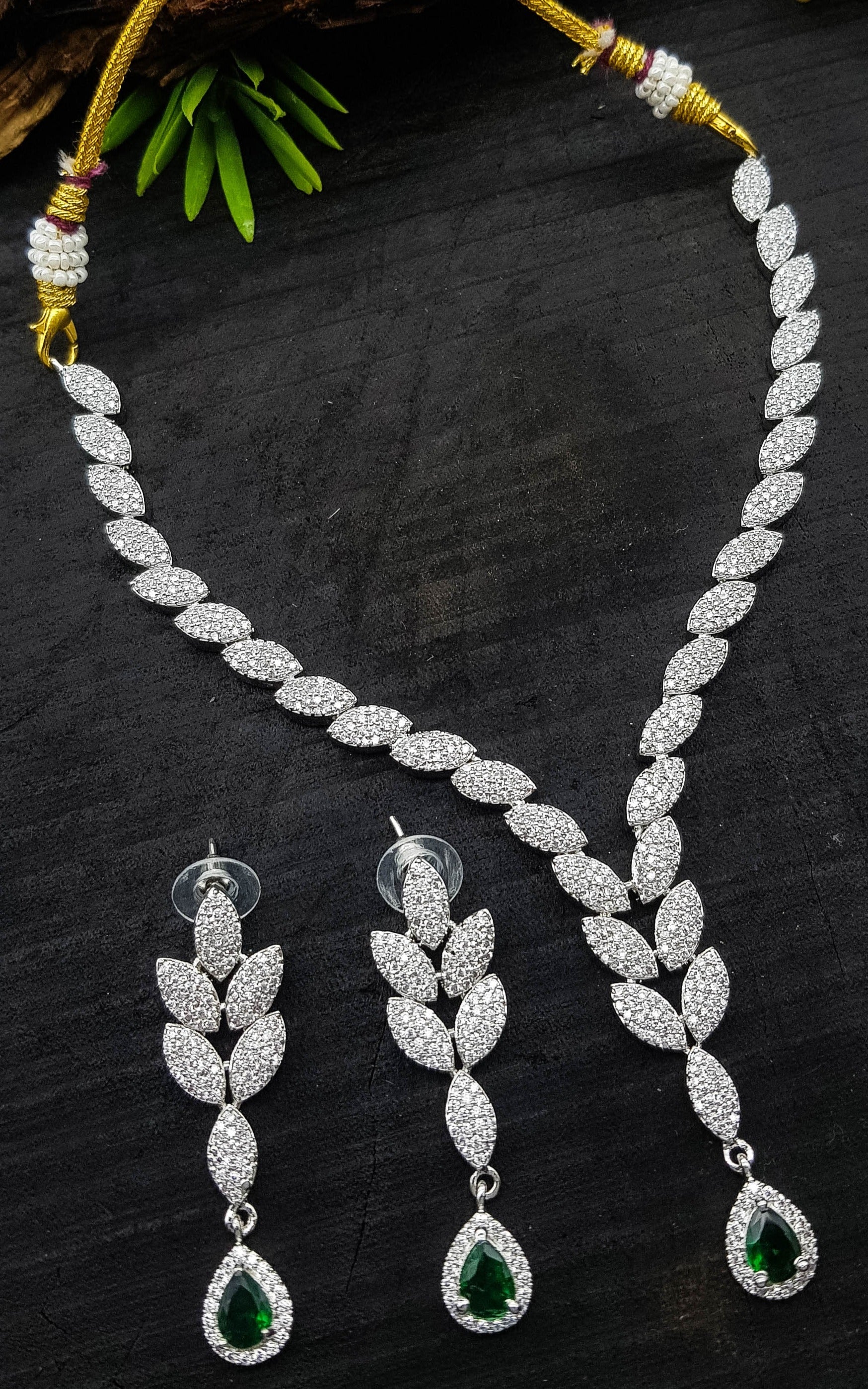 Premium Sayara Collection Elegant CZ Necklace Set 22181N