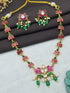 Premium Sayara Collection Elegant Kemp Lotus Necklace Set 22159N
