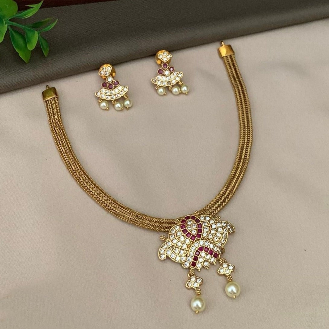 Premium Sayara Collection Elegant Kemp Necklace Set 23412N