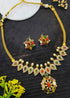 Premium Sayara Collection Elegant Navratna stones CZ Necklace Set 22192N