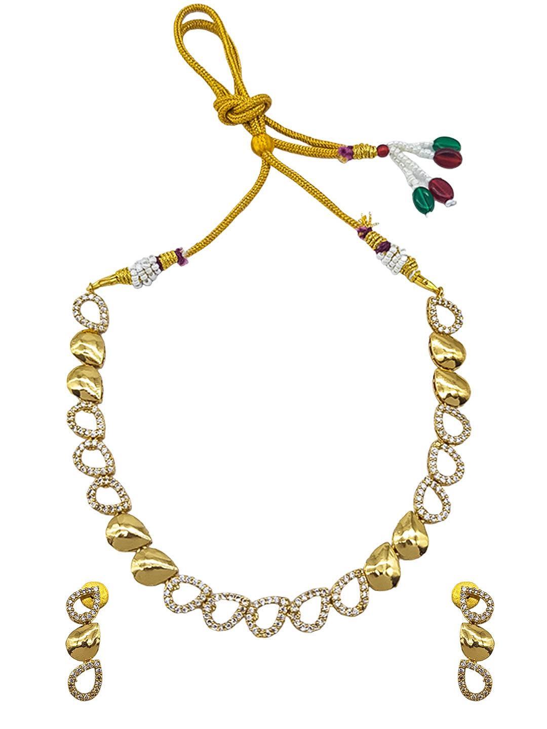 Premium Sayara Collection Elegant Ruby & CZ Necklace Set 22141N - Griiham