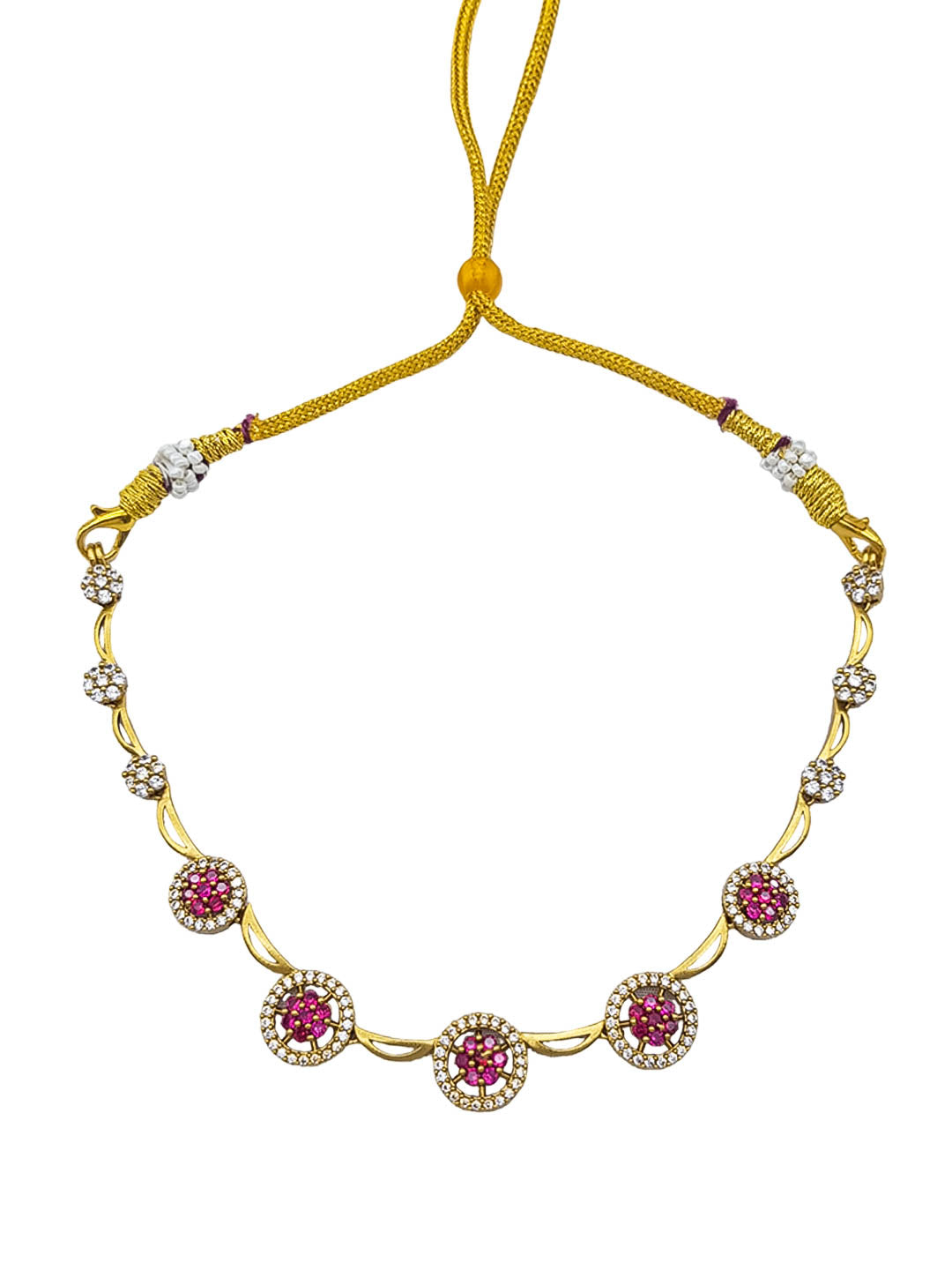 Premium Sayara Collection Elegant Ruby & CZ Necklace Set 22198N