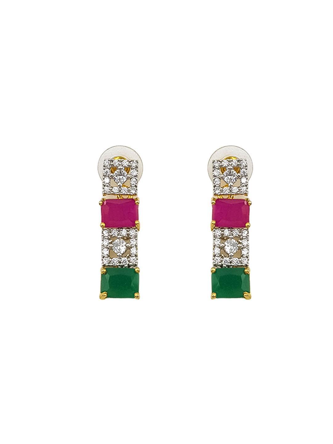 Premium Sayara Collection Elegant Ruby & CZ Necklace Set - Griiham