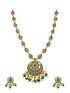 Premium Sayara Collection Elegant Ruby and emerald CZ Necklace Set 22161N