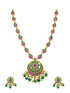 Premium Sayara Collection Elegant Ruby and emerald CZ Necklace Set - Griiham