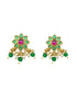 Premium Sayara Collection Elegant Ruby and emerald CZ Necklace Set - Griiham