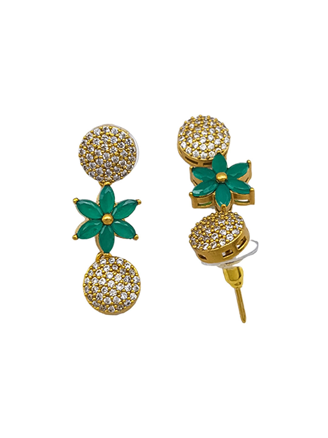 Premium Sayara Collection Elegant emerald & CZ Necklace Set 22217N