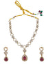 Premium Sayara Collection Elegant rhodium  white gold finish CZ Necklace Set 22221N