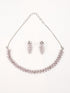 Premium Sayara Collection Pear Shape Necklace Set with Pink CZ Stone - Griiham
