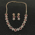 Premium Sayara Collection Rose Gold Plated Necklace set with Top quality Champaigne white CZ Stone 8814N-Necklace Set-season end sale item-Griiham