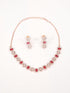 Premium Sayara Collection Rose Gold Plated Necklace set white CZ Stone 8814N