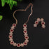 Premium Sayara Collection Rose Gold Plated Necklace set white CZ Stone 8814N