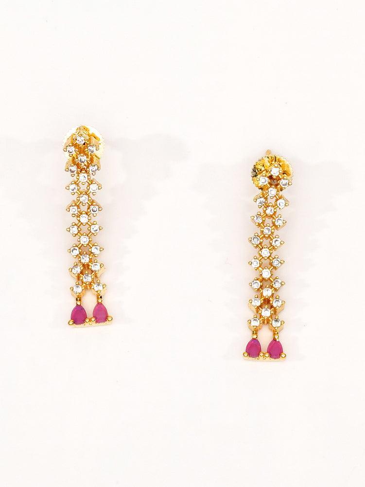 Premium Sayara Collection Star Necklace set with drop shaped Red stones 8750N - Griiham
