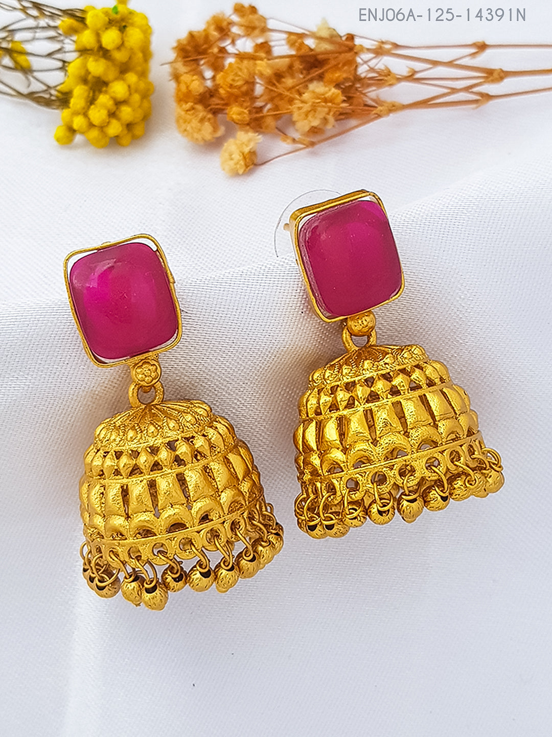 Premium Stone Studded Jhumki / Earrings with colour options 14386N