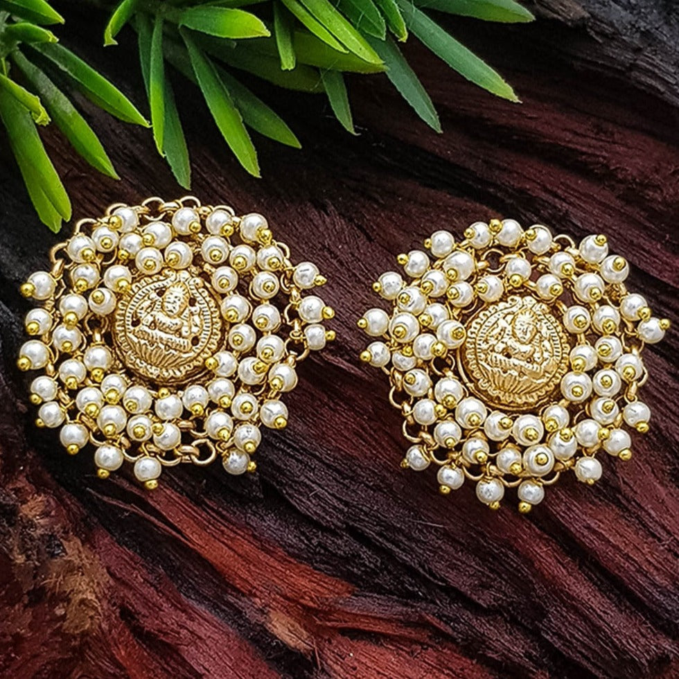 Premium designer Laxmi Studs with pearls Earrings 13752N-1
