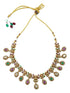 Premium gold finish Cute Short Necklace Set with Multi color AD Stones 16856N - Griiham