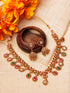 Premium gold finish Cute Short Necklace Set with Multi color AD Stones 16856N - Griiham