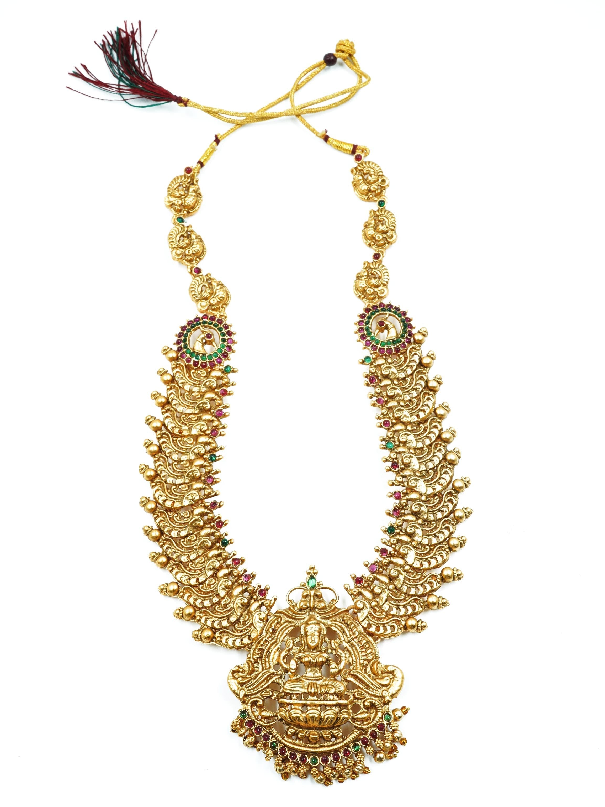 Premium gold finish Long Hara Necklace Set with AD Stones 16870N