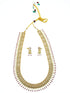 Premium gold finish Long Necklace Set with CZ Stones 16857N - Griiham