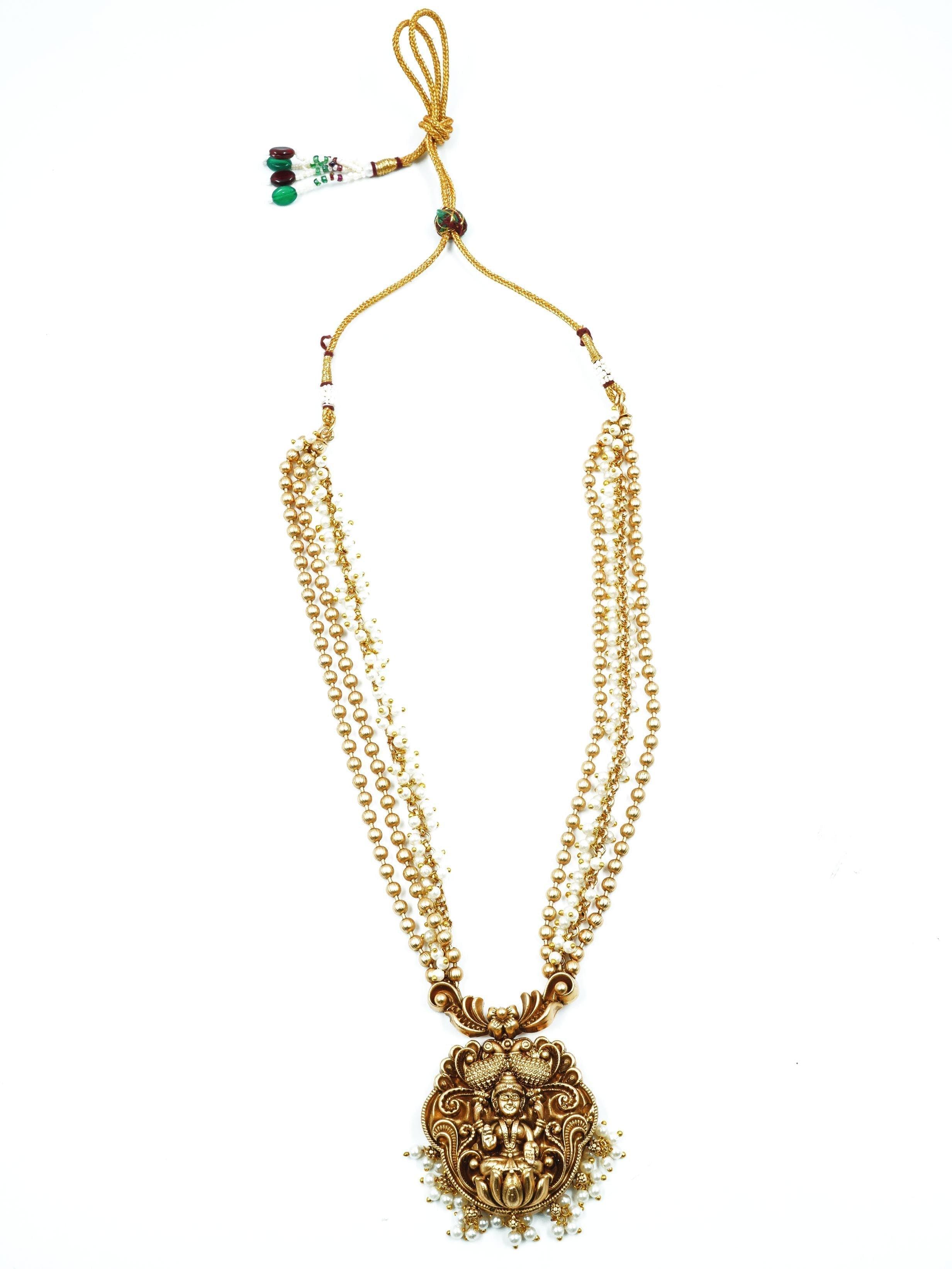 Premium gold finish Pendant Set with Multi color AD Stones 16855N - Griiham