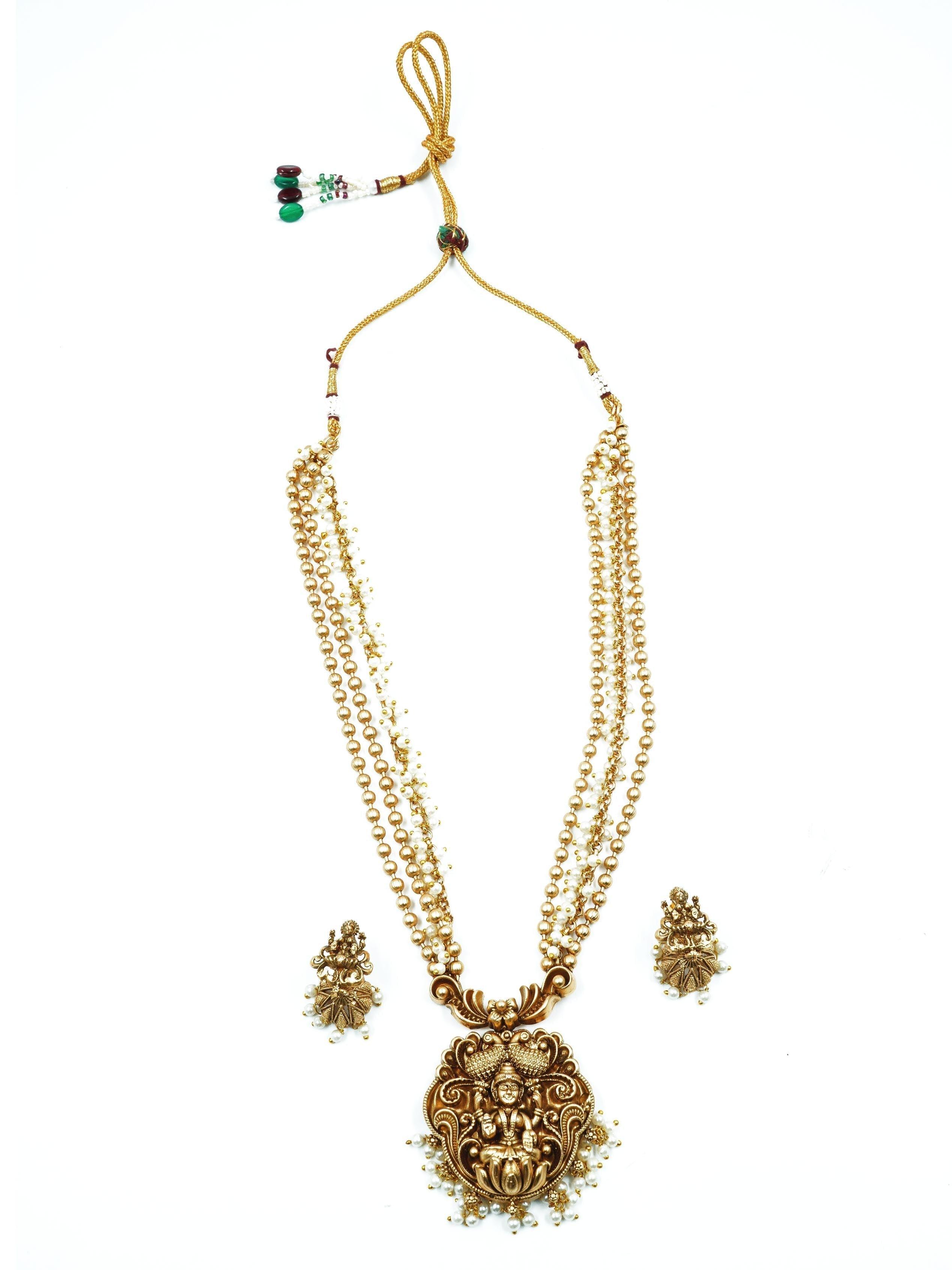 Premium gold finish Pendant Set with Multi color AD Stones 16855N - Griiham