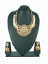 Premium gold finish Short Temple Necklace Set with AD Stones 16847N - Griiham