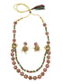Premium gold finish Two line Necklace Set with AD Stones 16886N