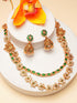 Premium gold finish Two line Necklace Set with AD Stones 16886N - Griiham