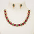 Premium quality Color stone short necklace set 9306N - Griiham