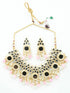 Premium quality Designer Cz zercon stones Kundan Mirror Necklace set 11176N