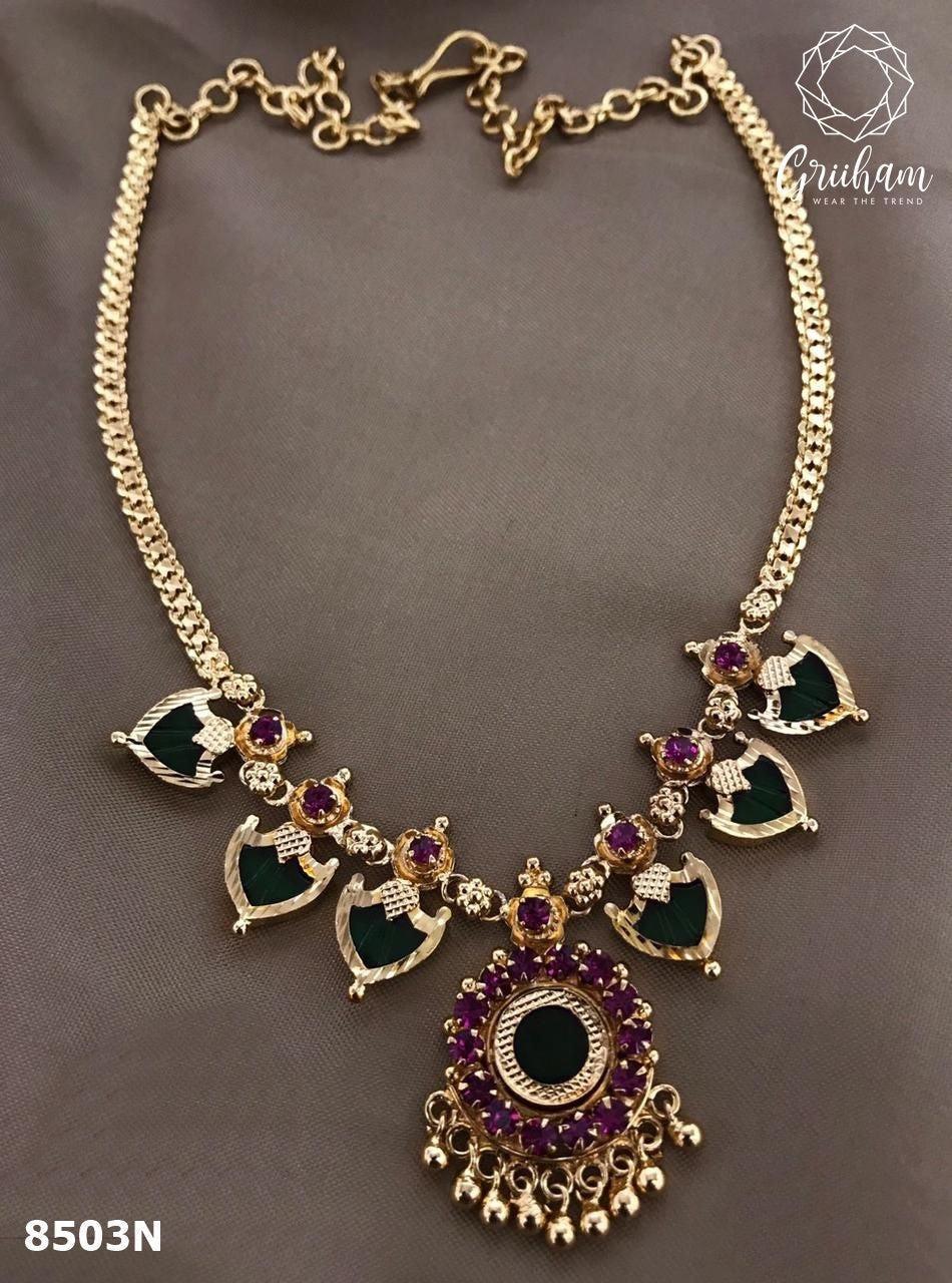 Premium quality Designer High quality necklace set 8502N-Necklace Set-Griiham-Short 20 inches-Griiham