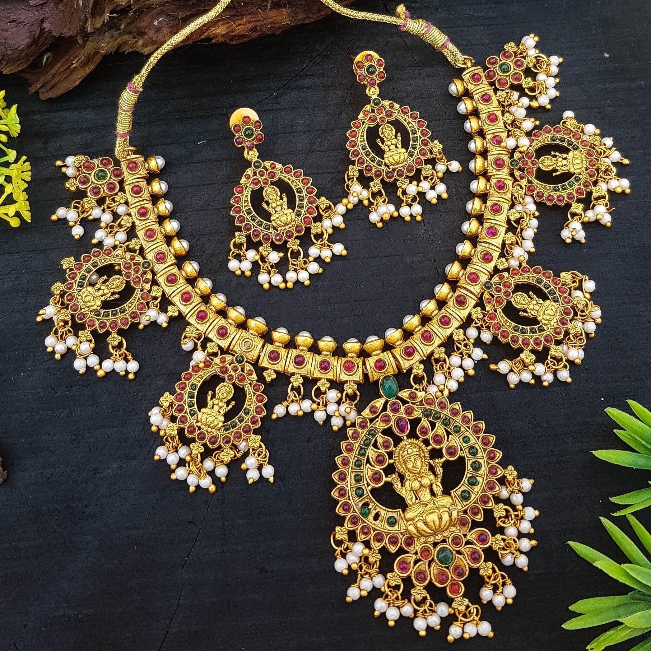 Premium quality Designer Short Laxmi Necklace set